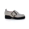 Dansi 4782 Cuir Blanc Imprime Etoile Noir