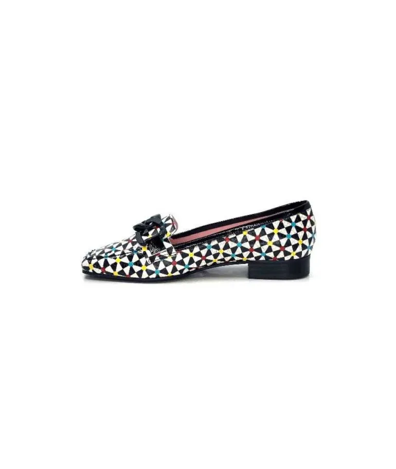 Dansi 5344 Cuir Imprime Blanc Noir Multi