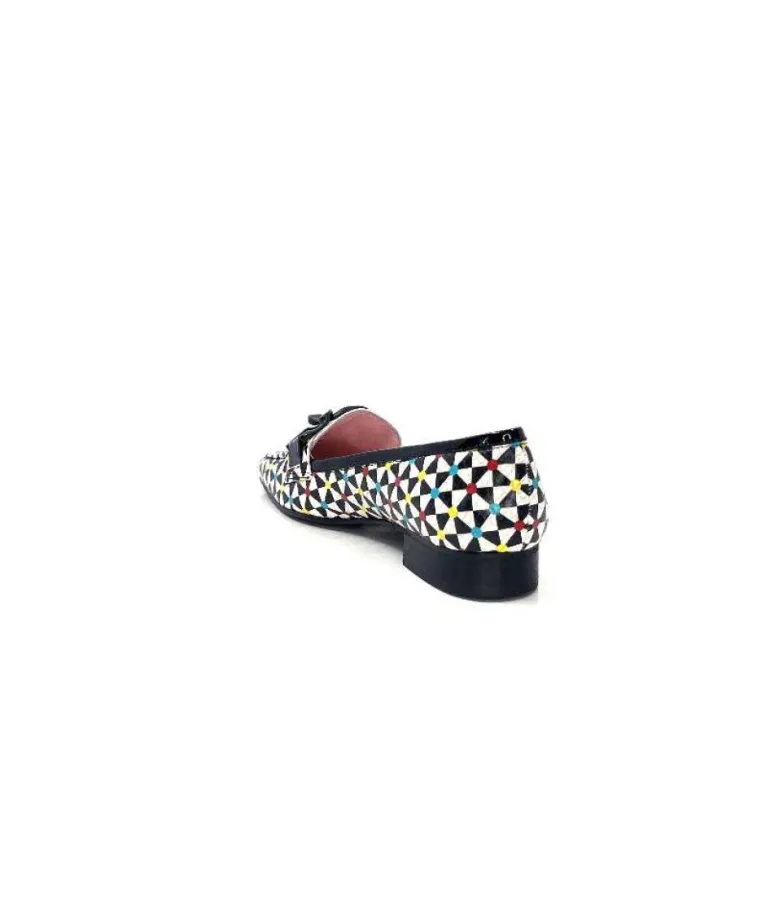 Dansi 5344 Cuir Imprime Blanc Noir Multi