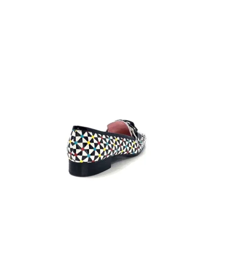 Dansi 5344 Cuir Imprime Blanc Noir Multi