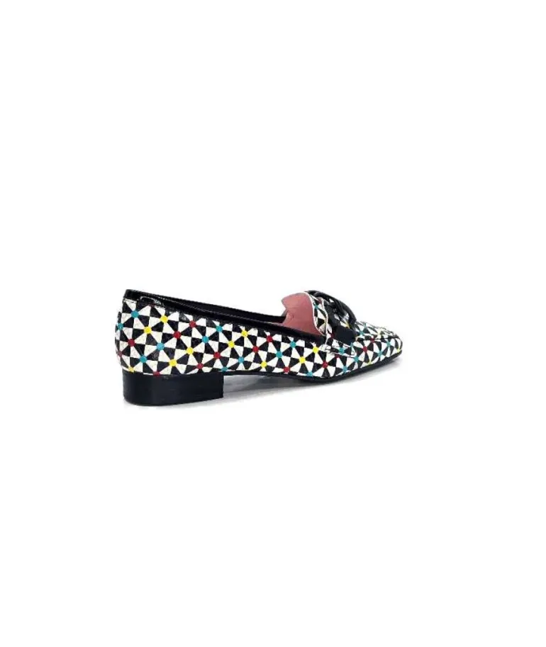 Dansi 5344 Cuir Imprime Blanc Noir Multi