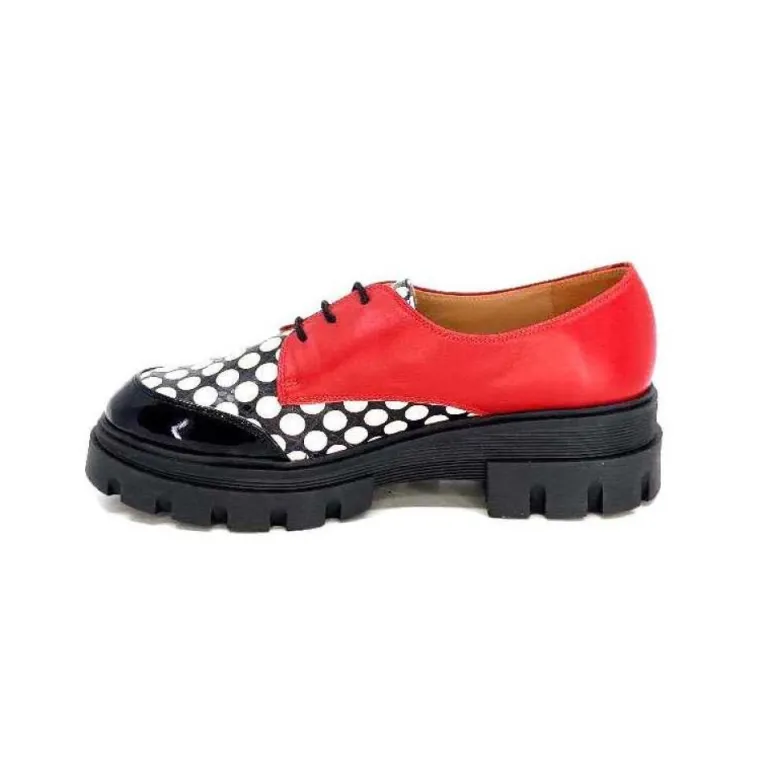 Dansi 5781 Cuir Noir - Rouge Imprime Blanc