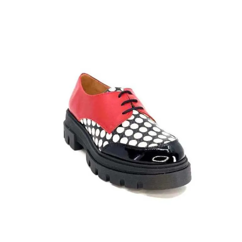 Dansi 5781 Cuir Noir - Rouge Imprime Blanc