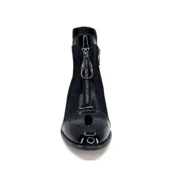Elue Par Nous Maculotte Cuir Irise Noir Vernis Noir