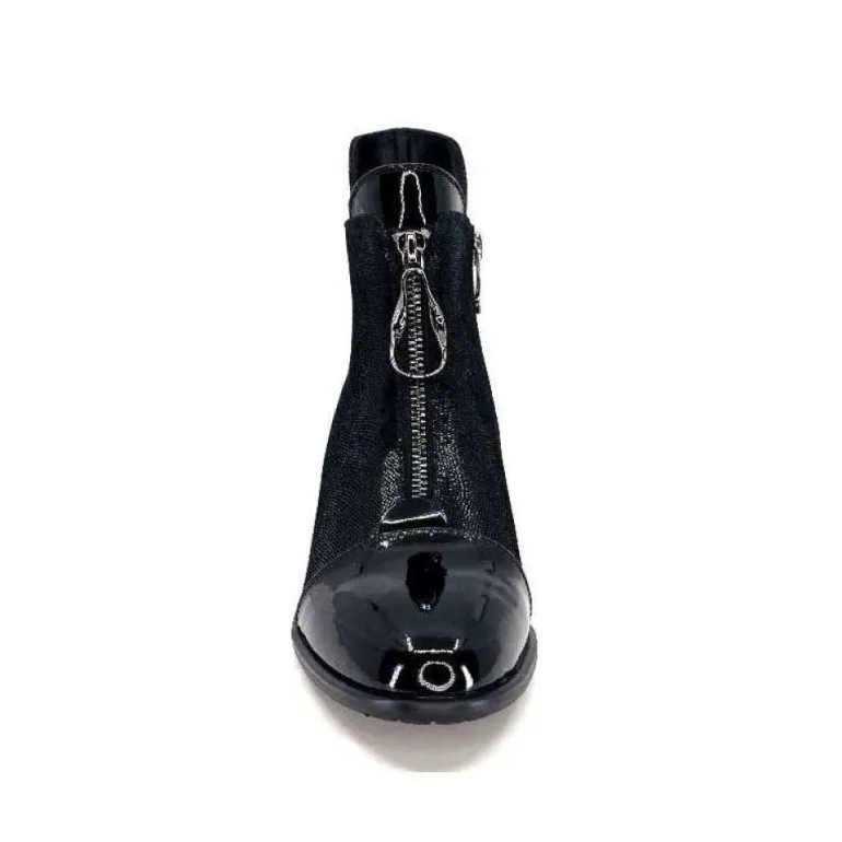 Elue Par Nous Maculotte Cuir Irise Noir Vernis Noir