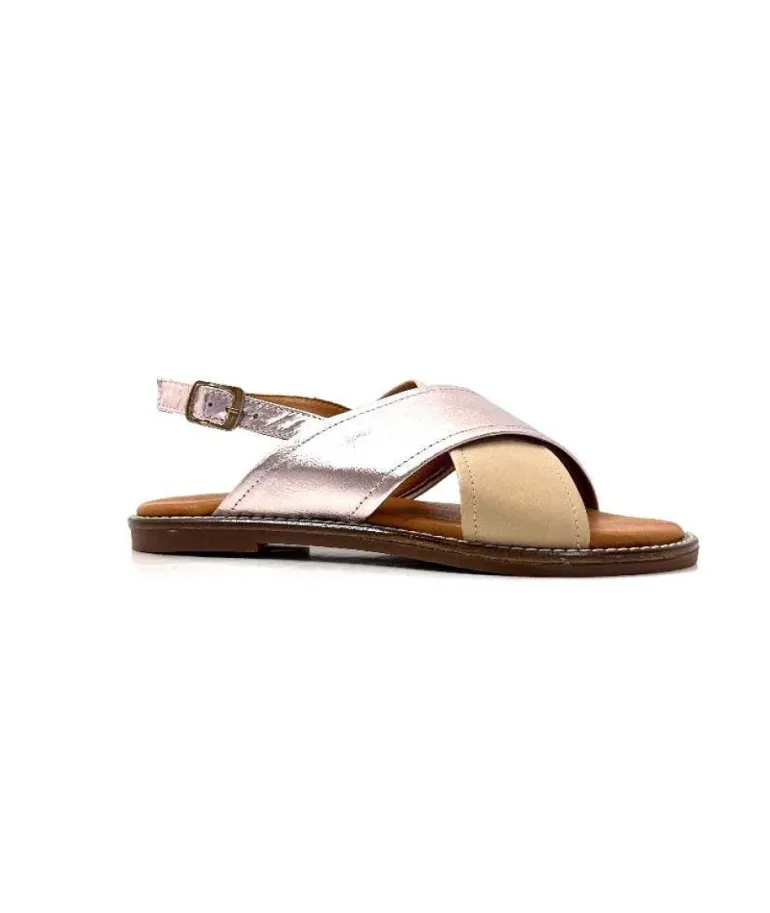 Ivoire 908D Cuir Argent Et Nude
