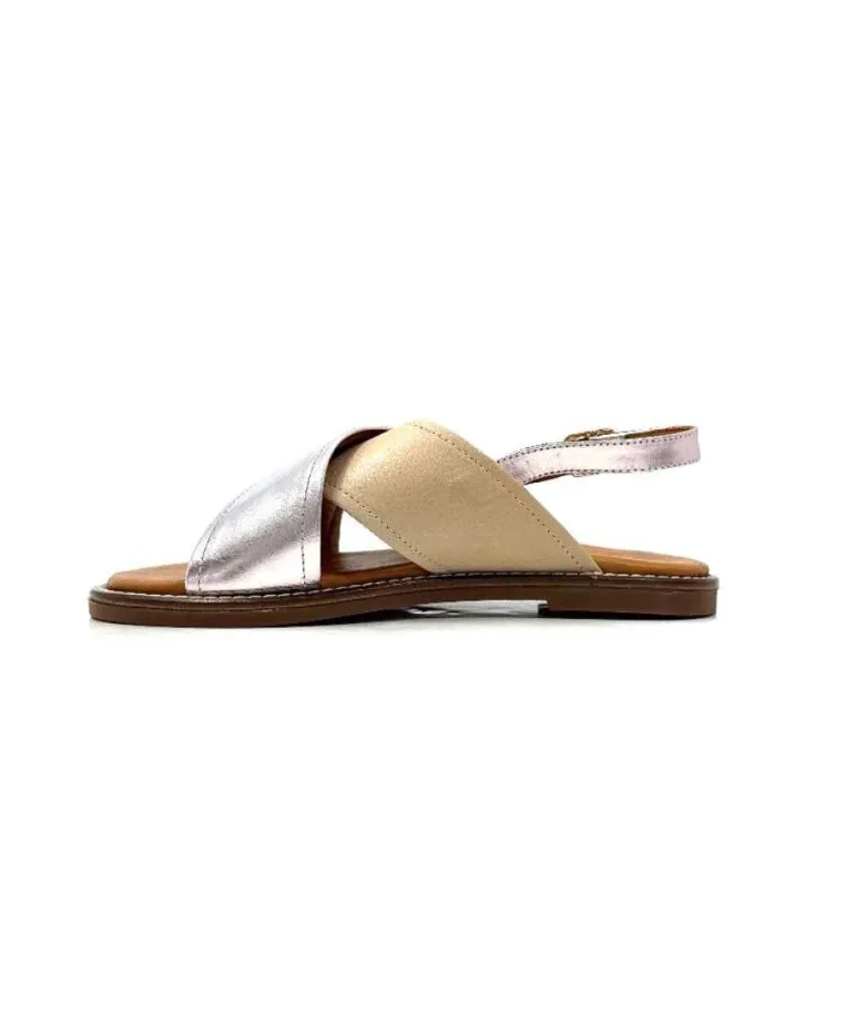 Ivoire 908D Cuir Argent Et Nude