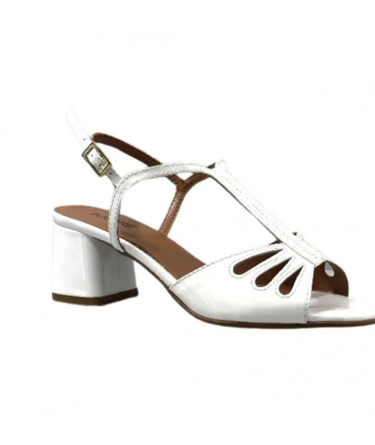 Ivoire F2295 Venezia Cuir Vernis Blanc