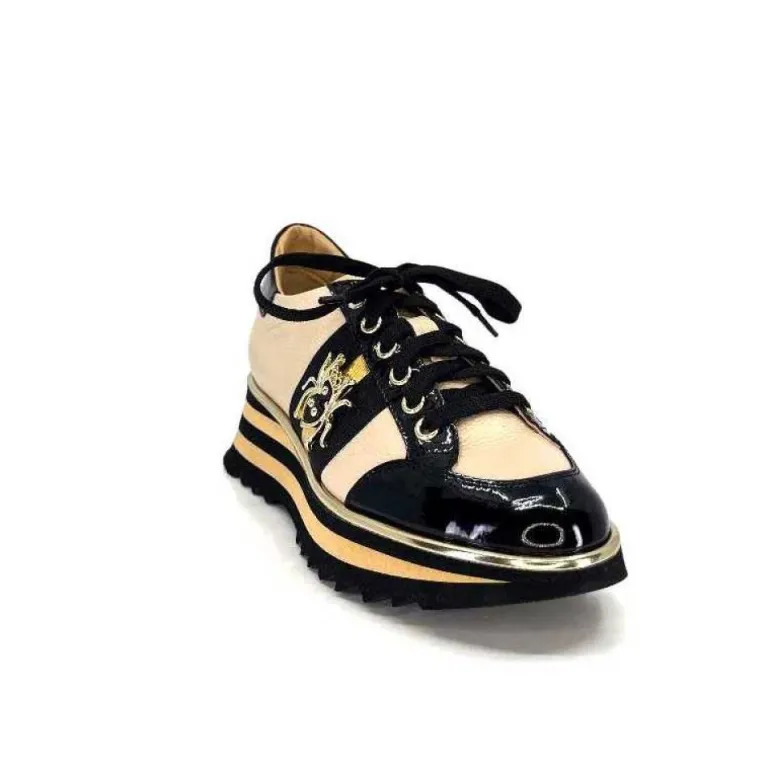 Ivoire H985M Cuir Vernis Noir Beige