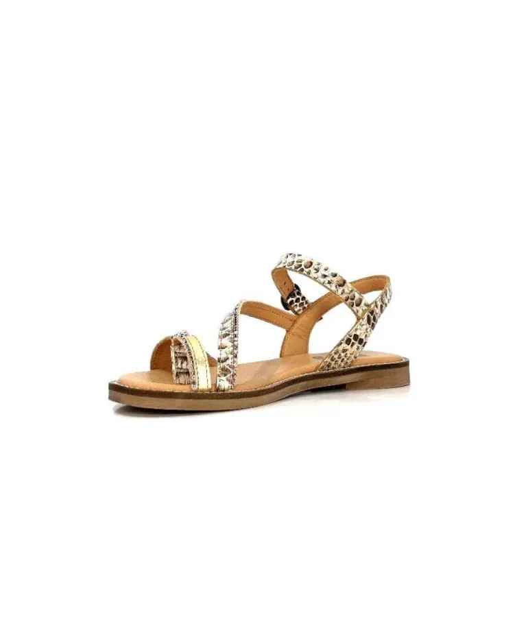 Mkd Agate 2 Cuir Metal Or Marron