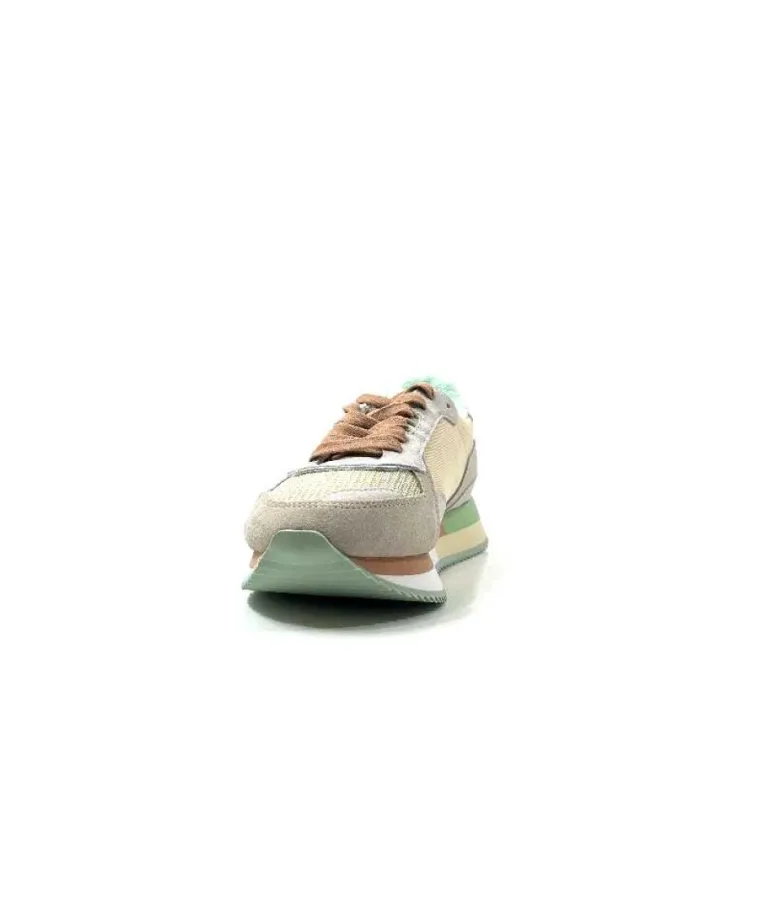No Name Mia Jogger Daim Textile Beige Pastel Vert