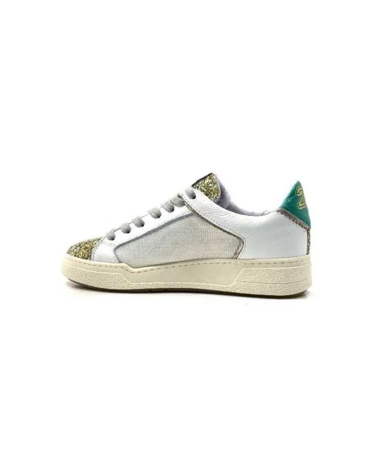 Semerdjian Smr Duck 9433 Cuir Blanc Glitter Or