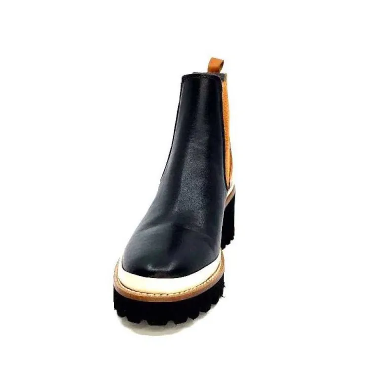Xsa 9176 Calf Cuir Noir Camel