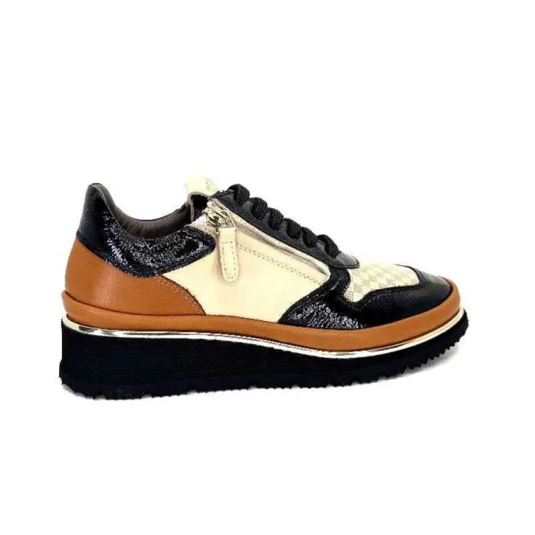 Xsa 9809 Cuir Noir, Marron & Creme